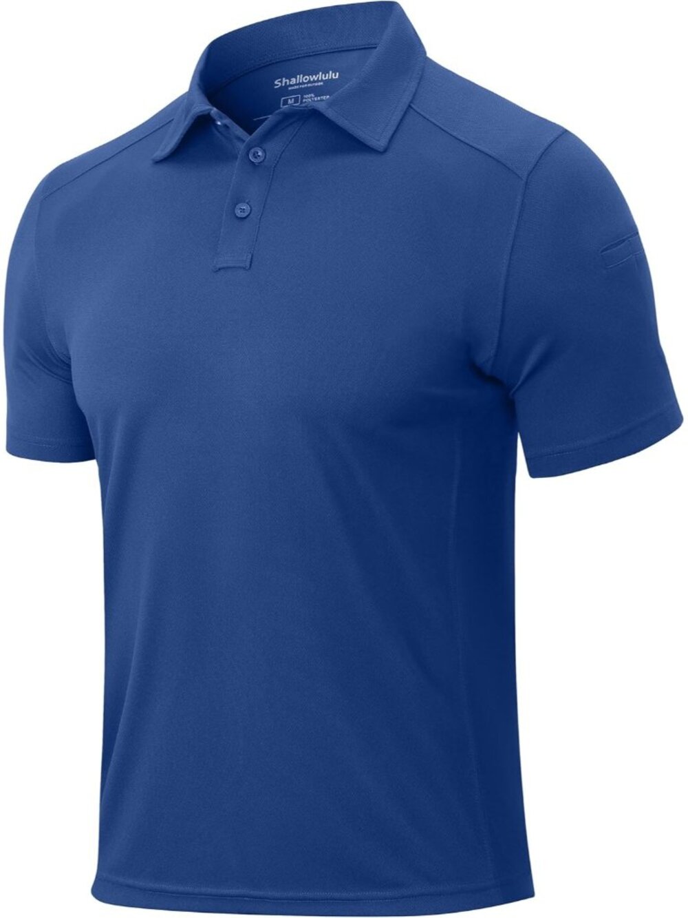 Men’s Blue Quick Dry Tactical Polo Shirt Short Sleeve Casual Golf Top